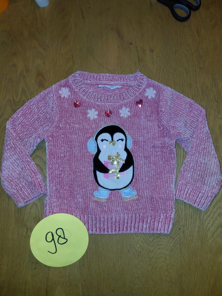 Leuke H&M trui met pinguïn - maat 98, Meisje, Trui of Vest, H&M, Ophalen of Verzenden