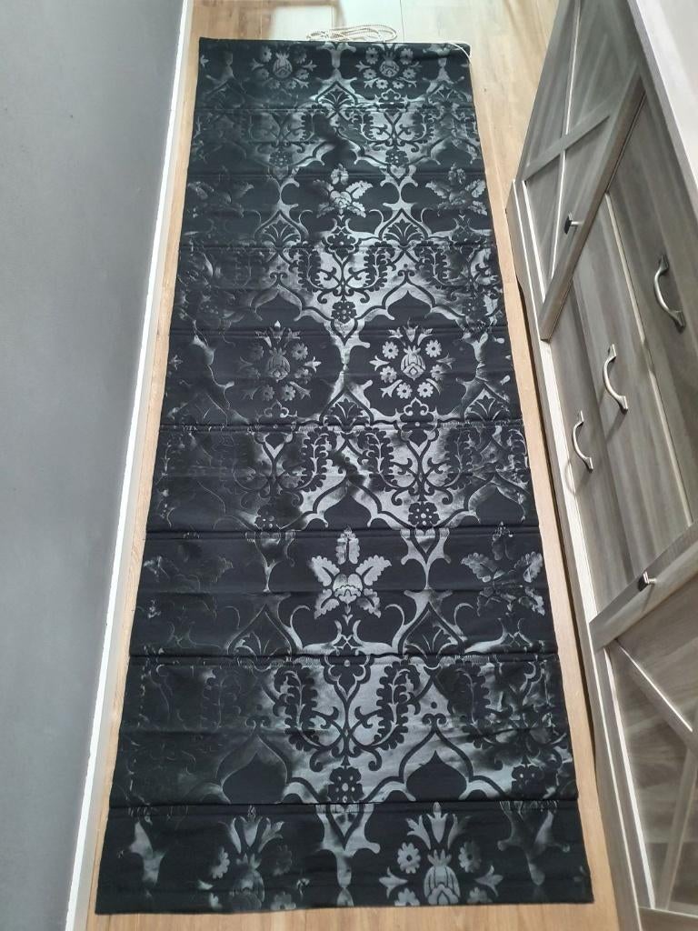 Nieuwe donkergrijze en glimmende vouwgordijn 90 x 260, Huis en Inrichting, Stoffering | Gordijnen en Lamellen, 200 cm of meer