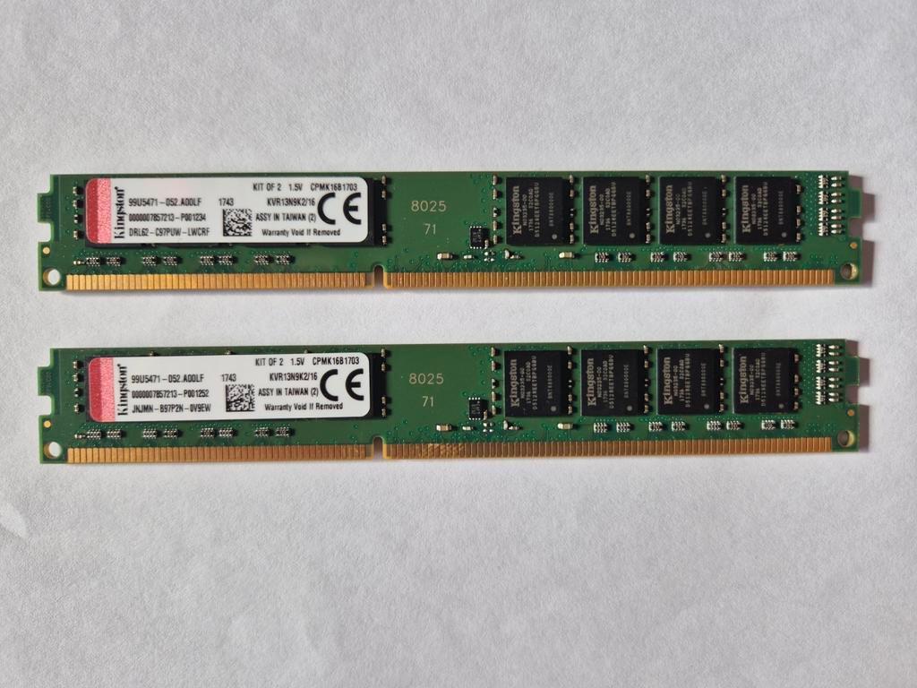 Kingston 16GB DDR3 1333MHz  - 2x8GB - Dual Channel ValueRAM, Computers en Software, RAM geheugen, DDR3, Ophalen of Verzenden, Zo goed als nieuw