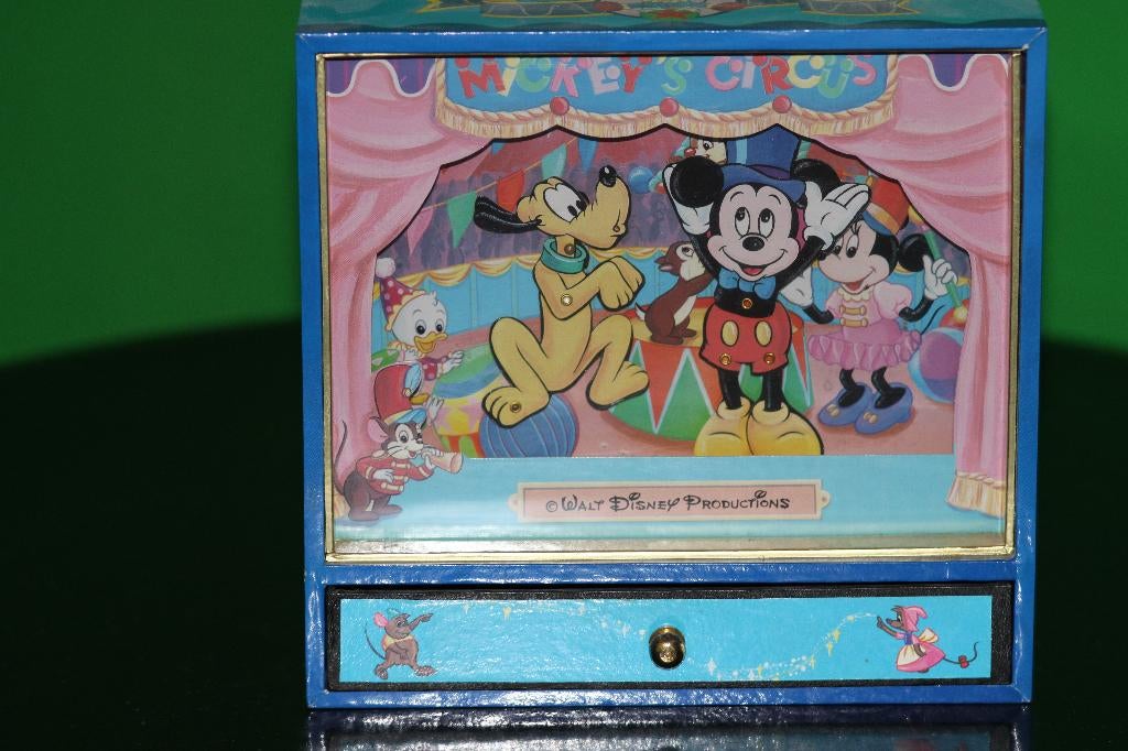 Walt Disney Muziektheater met Pluto en Mickey, Ophalen of Verzenden, Mickey Mouse, Gebruikt, Beeldje of Figuurtje