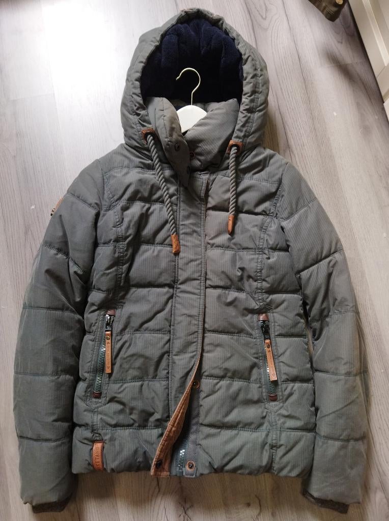 Blauwe Winterjas Naketano Maat S, Blauw, Ophalen of Verzenden, Zo goed als nieuw, Maat 36 (S)