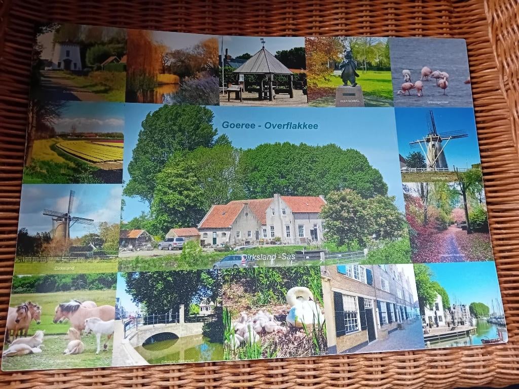 Placemat Goeree-Overflakkee met Dirksland-Sas 40x29cm, Ophalen of Verzenden, Zo goed als nieuw