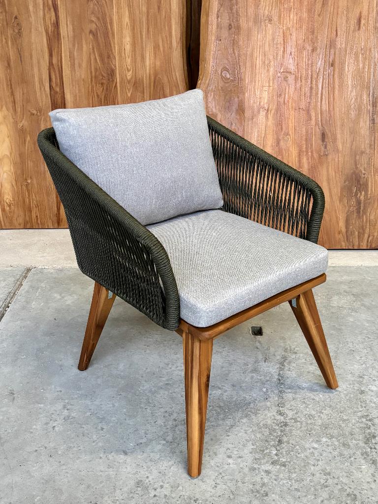 AFHAALACTIE! Dining set boomstam teak "260" incl 6 Marisol, Tuin en Terras, Tuinsets en Loungesets, Ophalen, Eettafel, 6 zitplaatsen