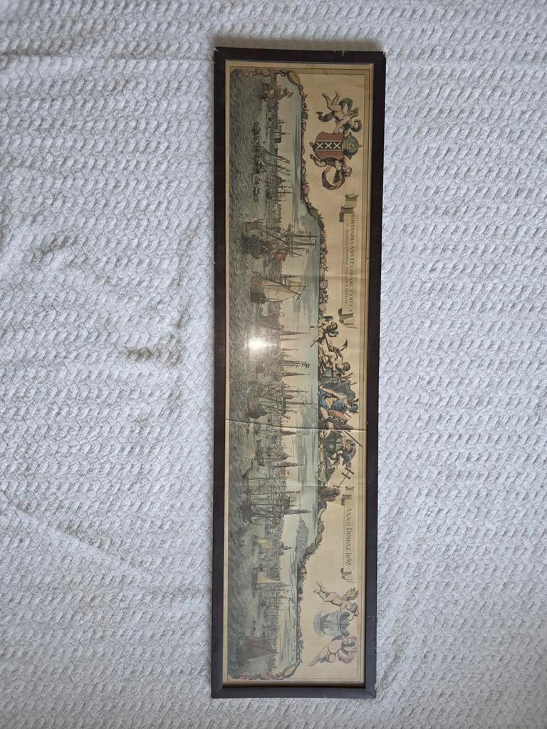 Oude prent Amsterdam Anno Domini 1698, Antiek en Kunst, Kunst | Etsen en Gravures, Ophalen