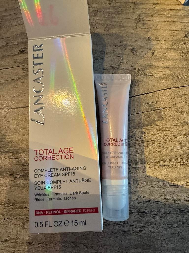 Lancaster Total Age Correction Oogcrème SPF15. 15ml, Ogen, Wit, Nieuw, Ophalen of Verzenden