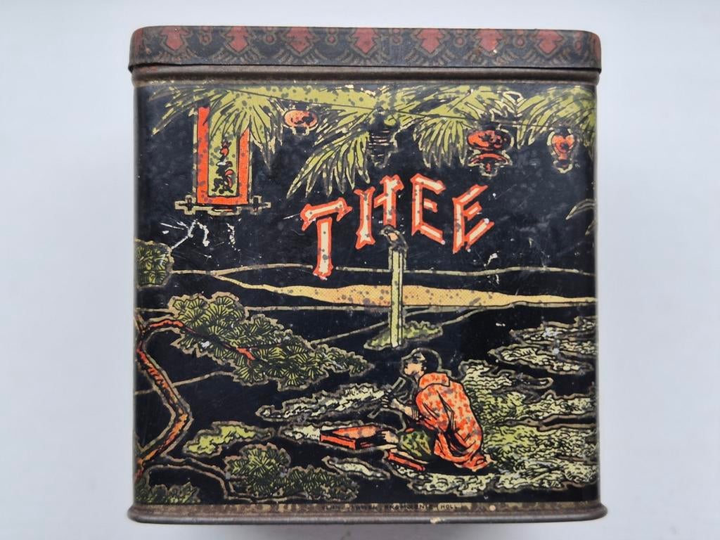 Thee Chinees Oosters blik, Verzamelen, Blikken, Ophalen of Verzenden, Zo goed als nieuw, Thee