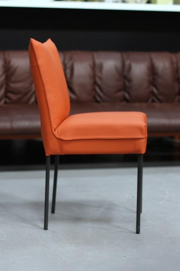 Leuke moderne eetkamerstoel Forward Jess Design leer oranje, Ophalen, Overige kleuren, Zo goed als nieuw, Eén