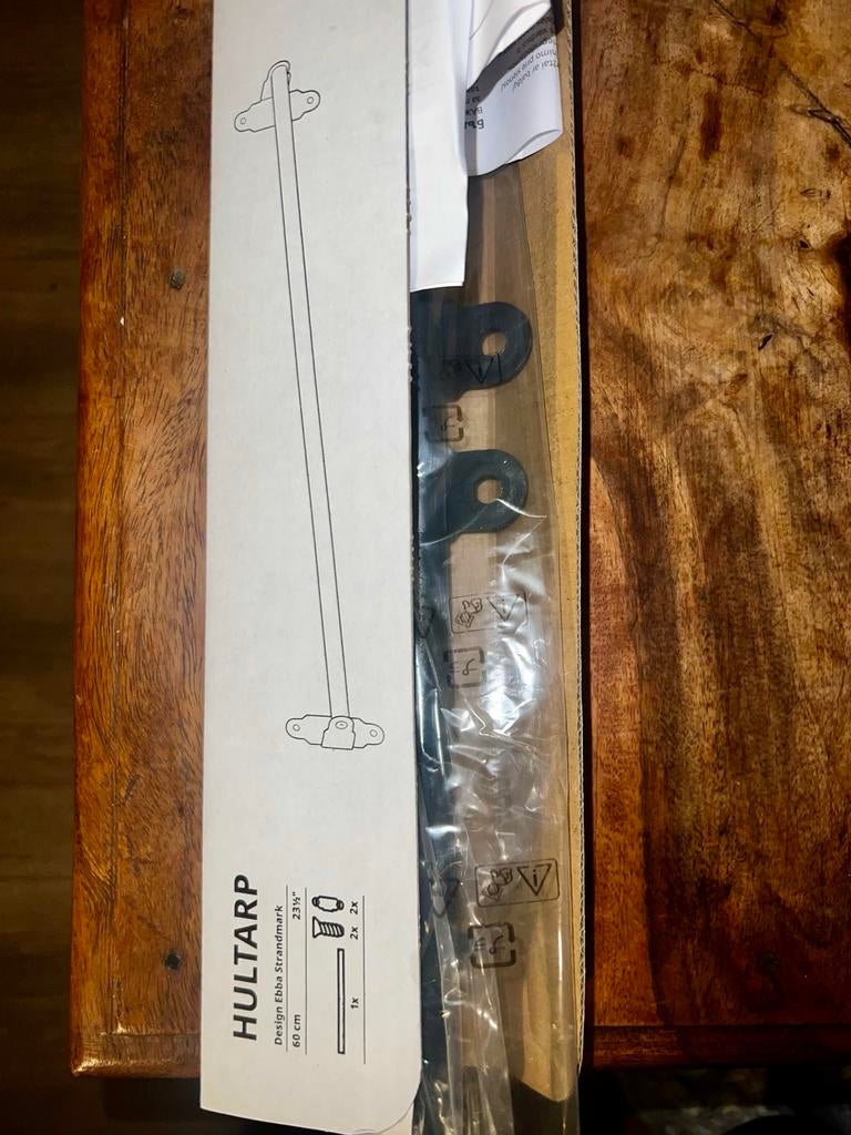 IKEA Hultarp Zwarte Stang 60cm, Ophalen, Zwart, Nieuw, 50 tot 100 cm