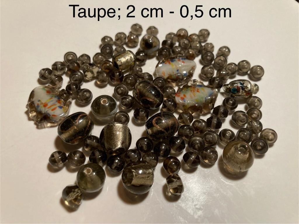 Glaskralen Taupe – 2cm-0,5cm, Ophalen of Verzenden, Nieuw, Kraal
