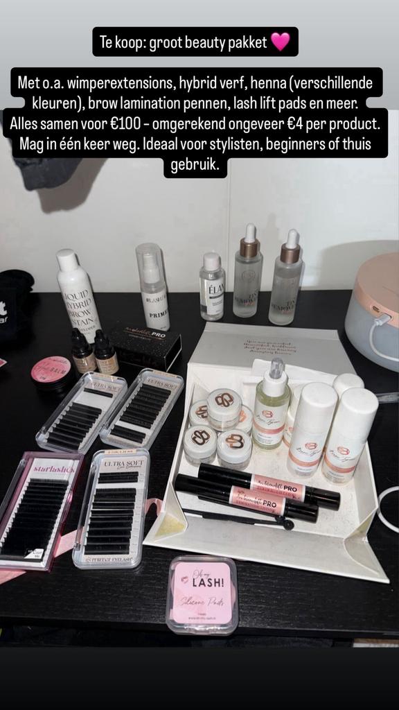 Pakket wimperextensions en wenkbrauwen, Ophalen, Zo goed als nieuw, Overige kleuren, Handen en Nagels