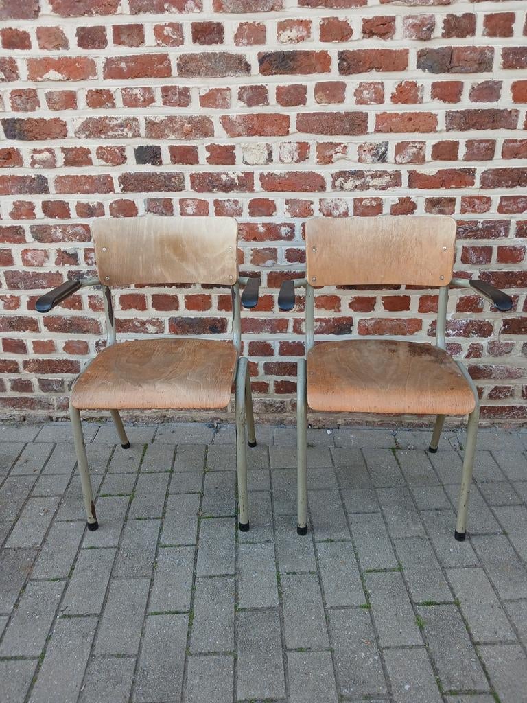 Vintage schoolstoelen, Ophalen, Metaal, Eén