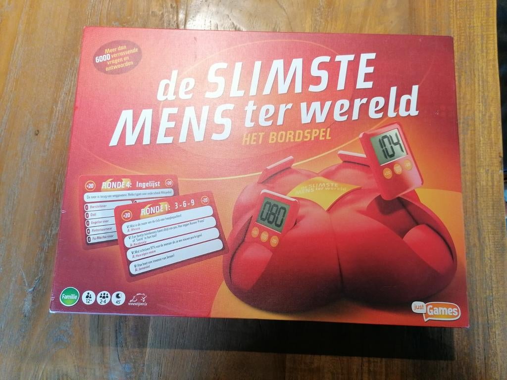 De Slimste Mens ter Wereld - Het Bordspel (Nieuw), Drie of vier spelers, Ophalen of Verzenden, Nieuw, Just Games
