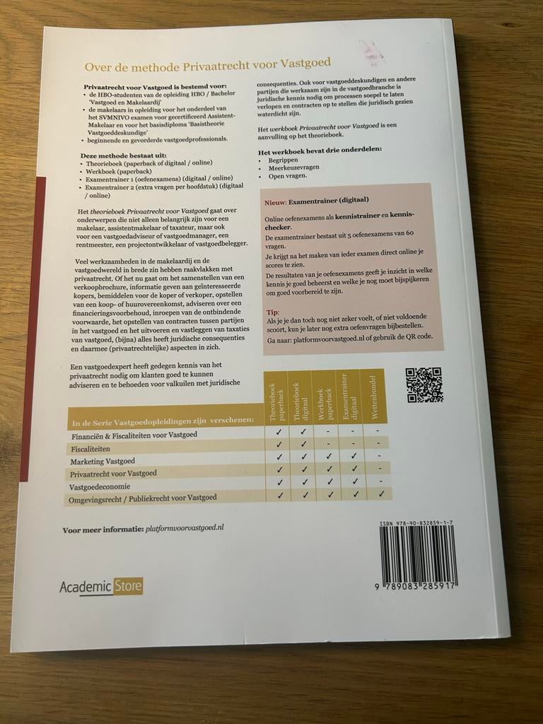 Werkboek Privaatrecht voor Vastgoed HBO/Bachelor, Boeken, Studieboeken en Cursussen, Ophalen of Verzenden, Gamma, Zo goed als nieuw