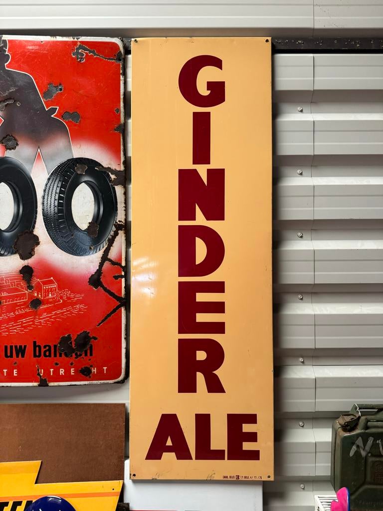 Oud reclamebord Ginger Ale 1976, Ophalen, Gebruikt, Reclamebord