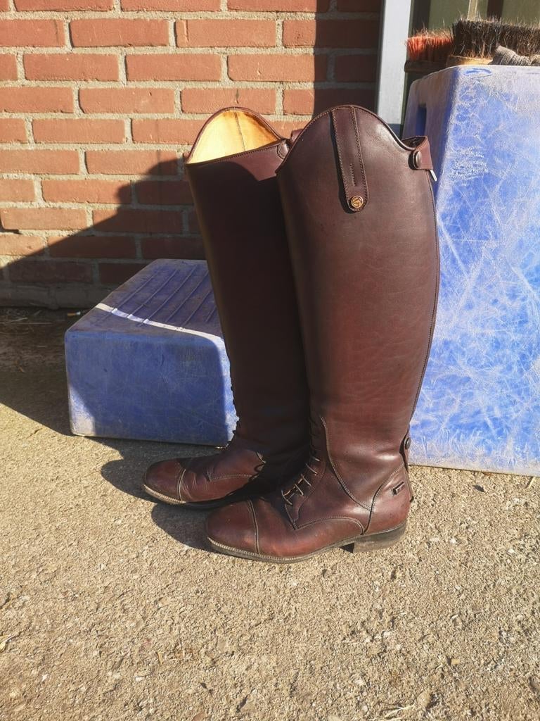 Bruine paardrij laarzen met Harry's horse tas., Dieren en Toebehoren, Paardrijkleding, Gebruikt, Dressuur, Ophalen of Verzenden