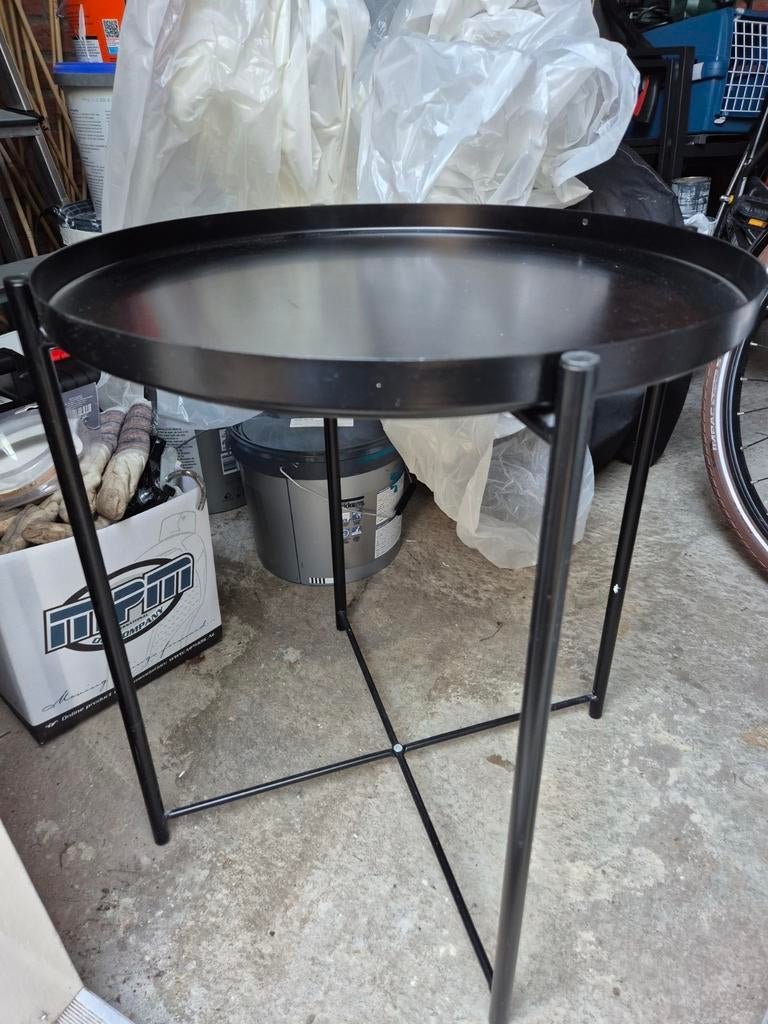 Gratis GLADOM Salontafel met dienblad, zwart, 45x53 cm, Huis en Inrichting, Ophalen, Minder dan 50 cm, Gebruikt, 50 tot 75 cm