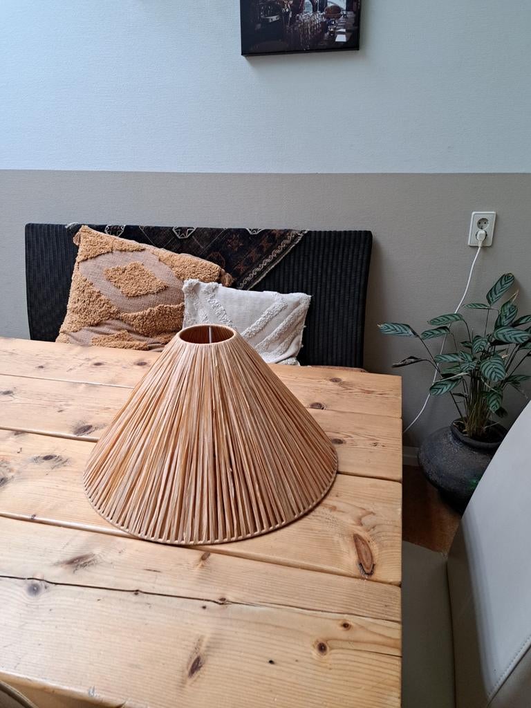 lampenkap raffia, Ophalen, Zo goed als nieuw, Rond, Boho japandi