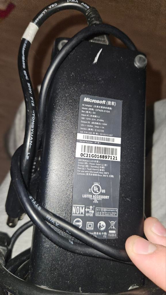 Xbox 360 Slim powerblok US 127 Volt, Spelcomputers en Games, Spelcomputers | Xbox 360, Ophalen, 360 S