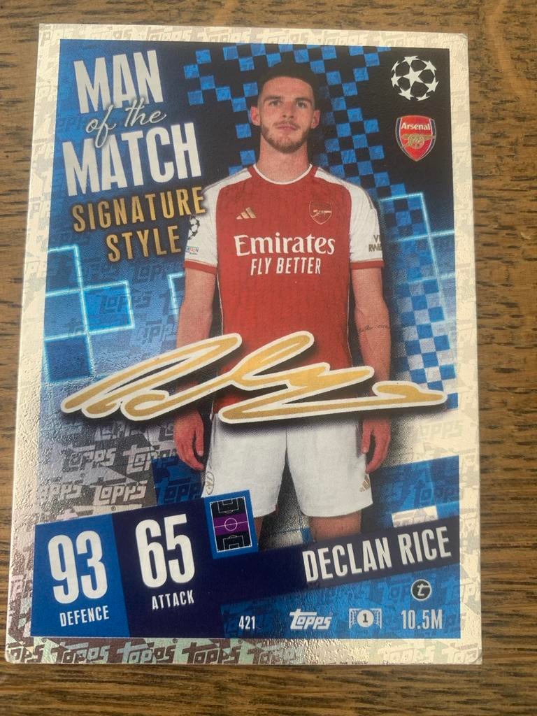 Match Attax kaart Declan Rice met handtekening, Verzamelen, Sportartikelen en Voetbal, Ophalen of Verzenden, Zo goed als nieuw