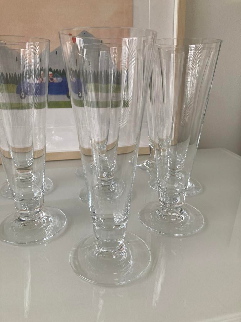 8 Campagne glazen ‘prosecco’ feest verjaardag servies, Ophalen, Zo goed als nieuw, Overige typen