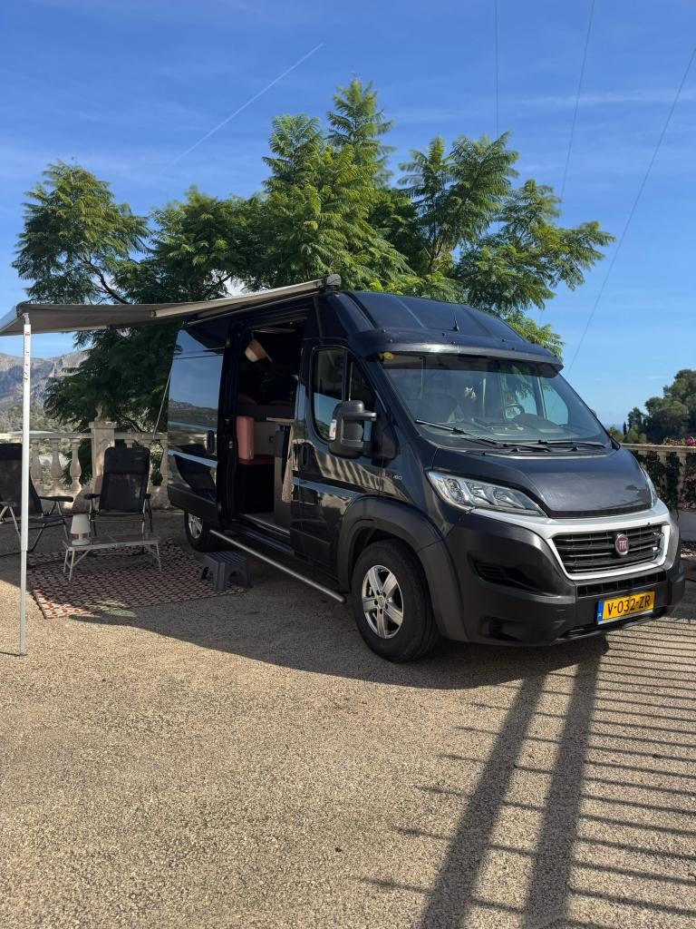 Fiat Ducato 2p camper L2H2 2019, 150 pk, Euro 6, btw auto, Stof, Euro 6, 2500 kg, Zwart