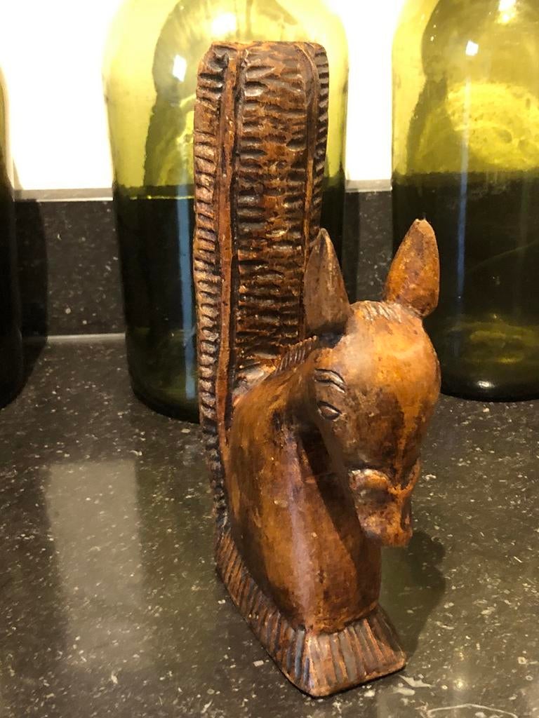 Antiek houten beeldje / boekensteun, Antiek en Kunst, Verzenden