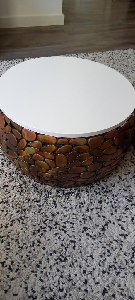 Twee salontafels met mozaïek van kiezels, Ophalen, Overige materialen, Gebruikt, 50 tot 100 cm