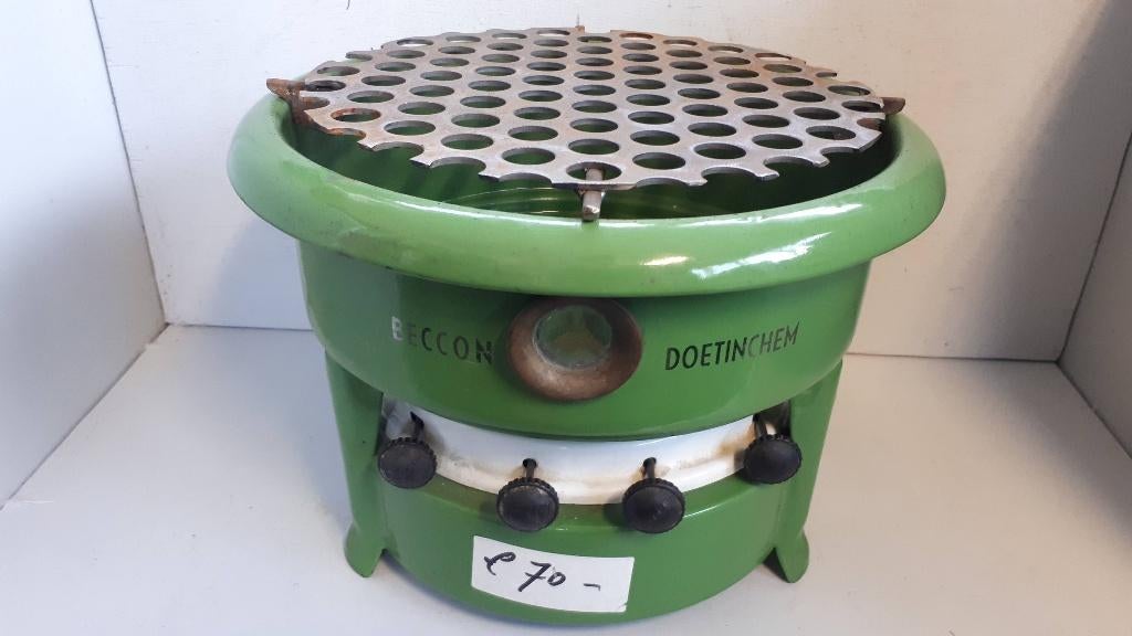 Petroleumstel 4Pits Groen, Antiek en Kunst, Antiek | Emaille, Ophalen of Verzenden