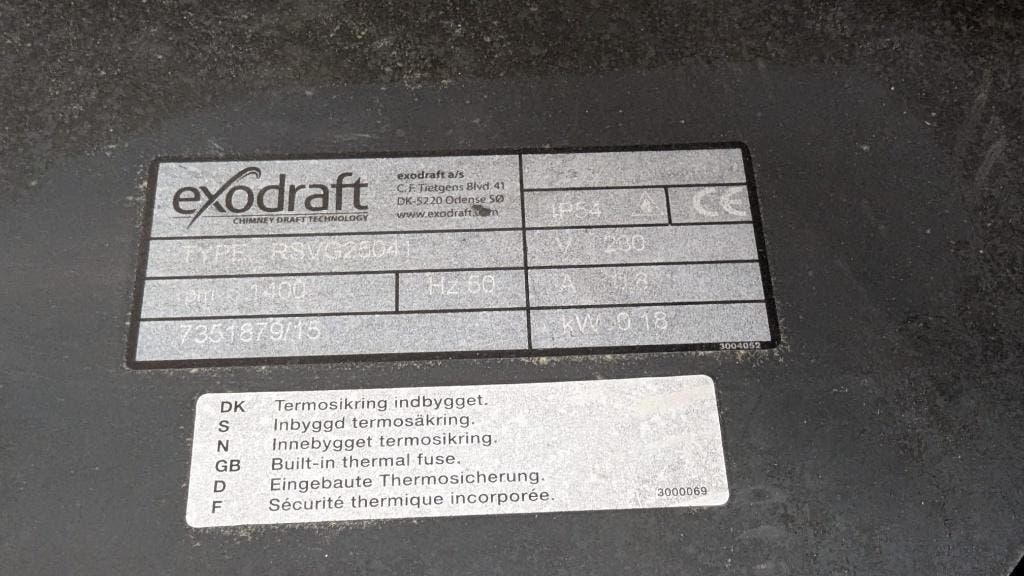 exodraft RVSG25041 rookgas afzuiging met rvs platdakdoorvoer, Doe-het-zelf en Verbouw, Ophalen, Gebruikt, Afzuiger