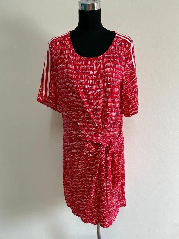 J142 - Rode Sandwich jurk maat 40 (1), Maat 38/40 (M), Ophalen of Verzenden, Zo goed als nieuw, Knielengte