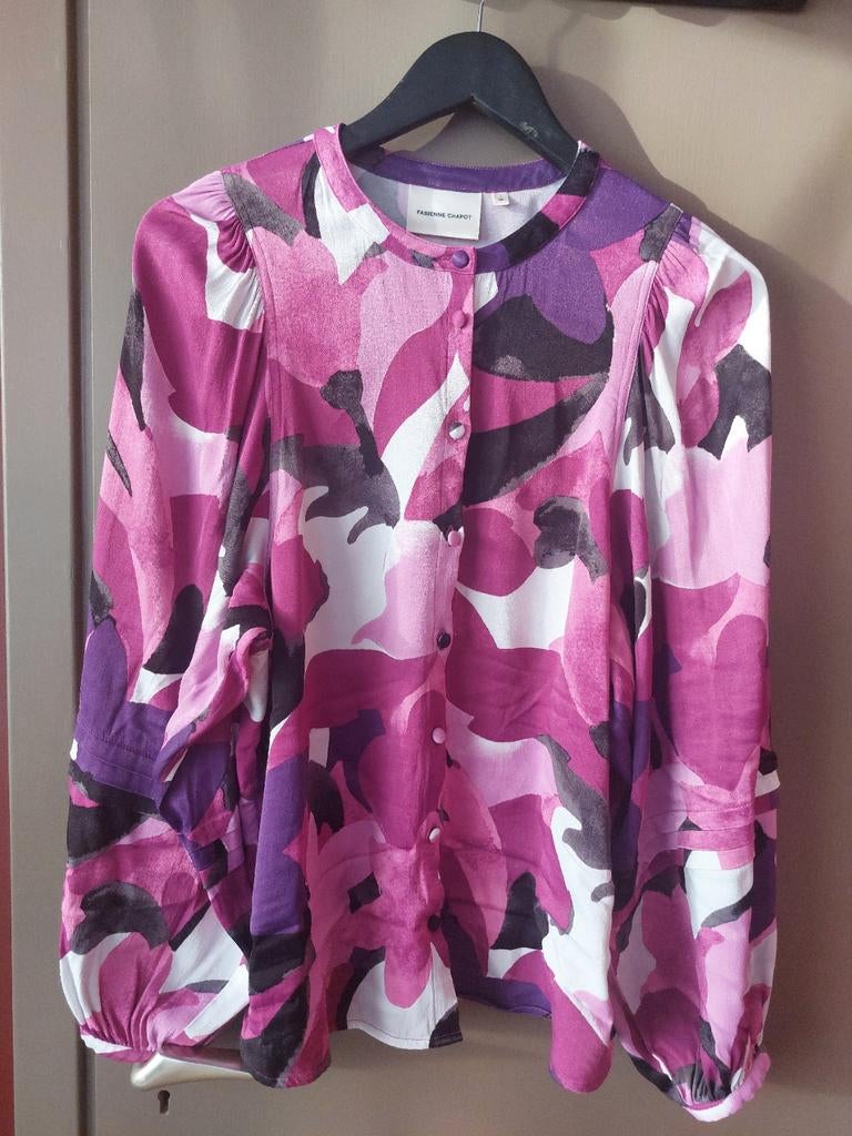 Fabienne Chapot blouse paars roze maat 38, Maat 38/40 (M), Paars, Ophalen of Verzenden, Zo goed als nieuw
