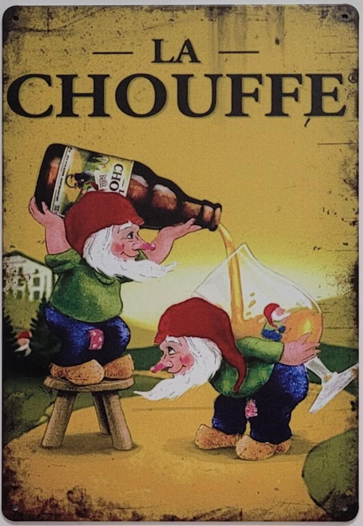 La Chouffe bier kabouters reclamebord van metaal wandbord