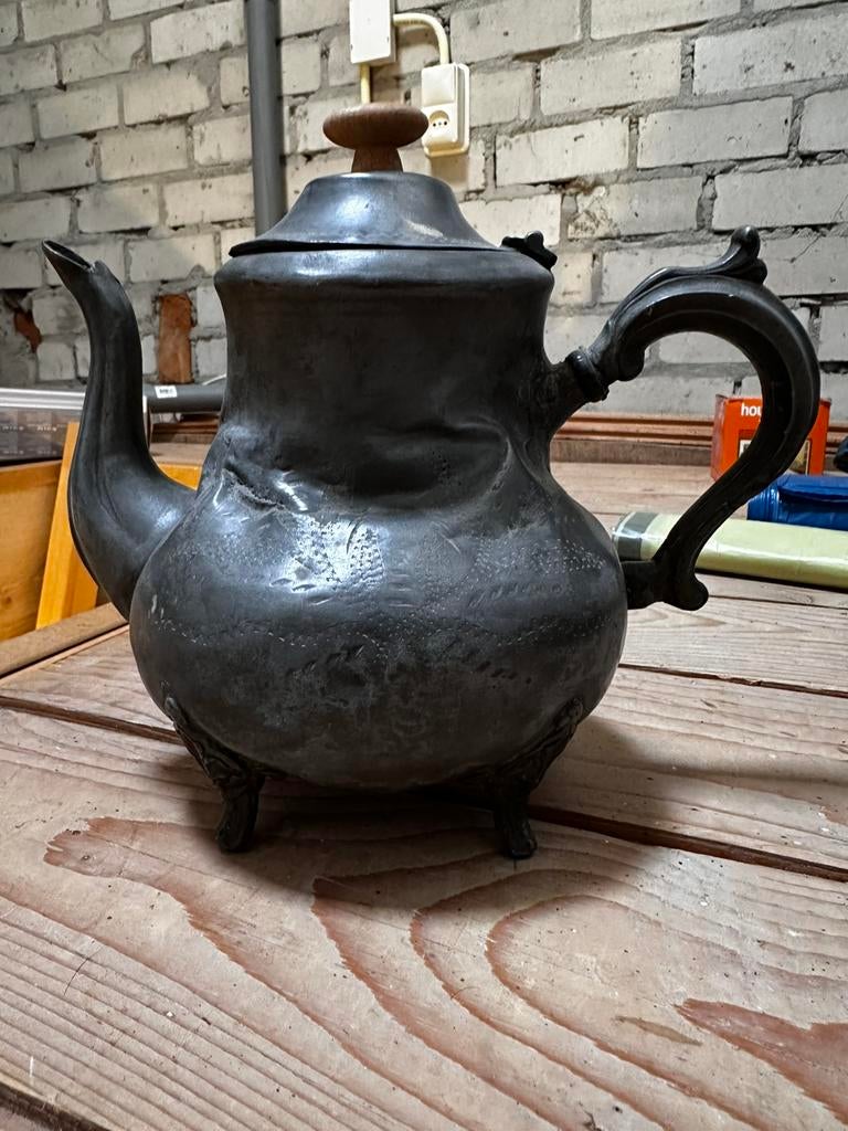 Antieke tinnen theepot, Antiek en Kunst, Antiek | Tin, Ophalen