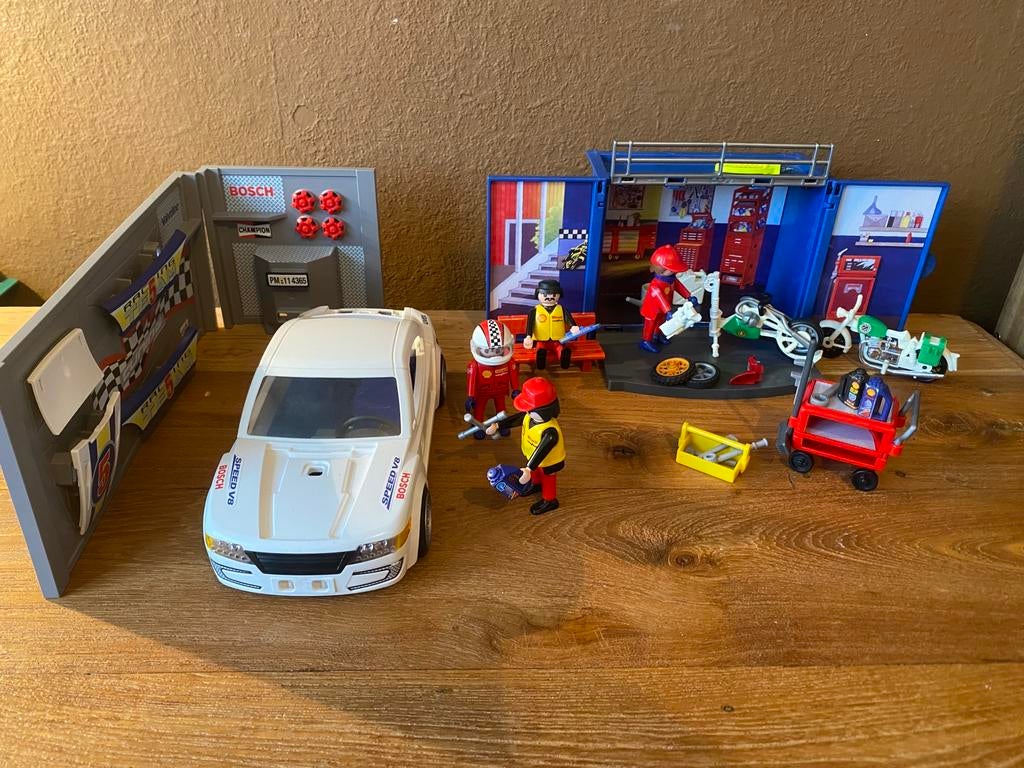 Playmobil garage met van alles, Ophalen of Verzenden, Gebruikt