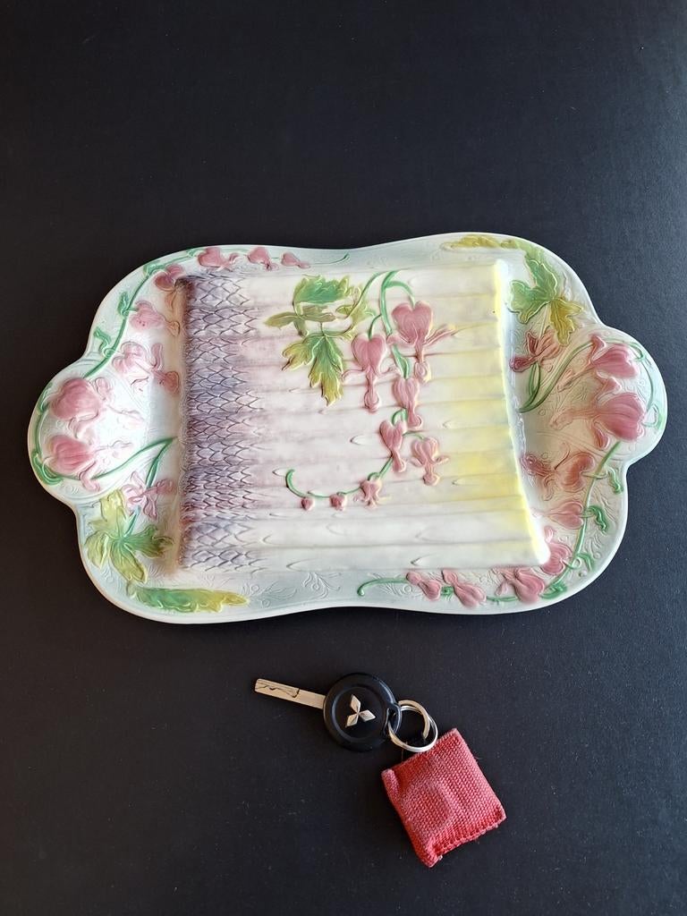 Antieke aspergeschaal met bloemmotief, Ophalen of Verzenden