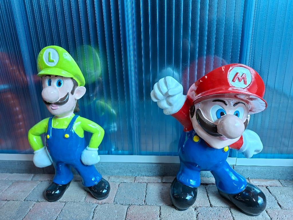 Mario en luigi 60 a 70 cm groot super mario bros, Ophalen, Nieuw, Lichtbak of (neon) lamp