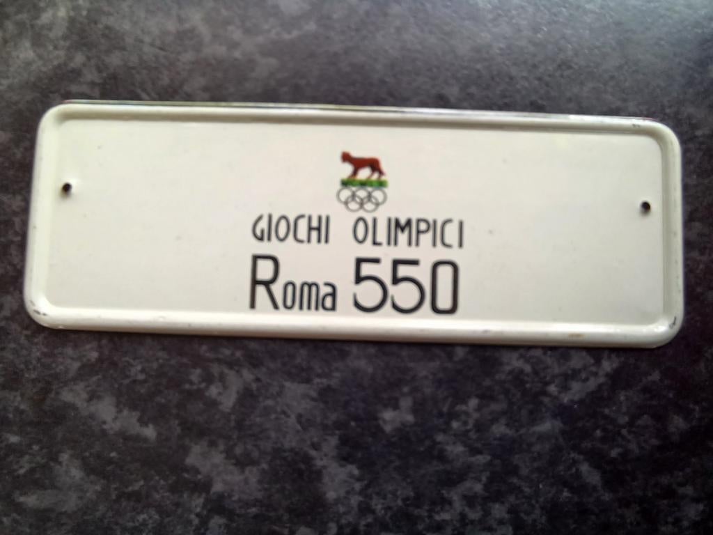 Mini kentekenplaat Italia No. 51 Olympische Spelen 1960 Rome, Verzamelen, Ophalen, Gebruikt, Overige typen