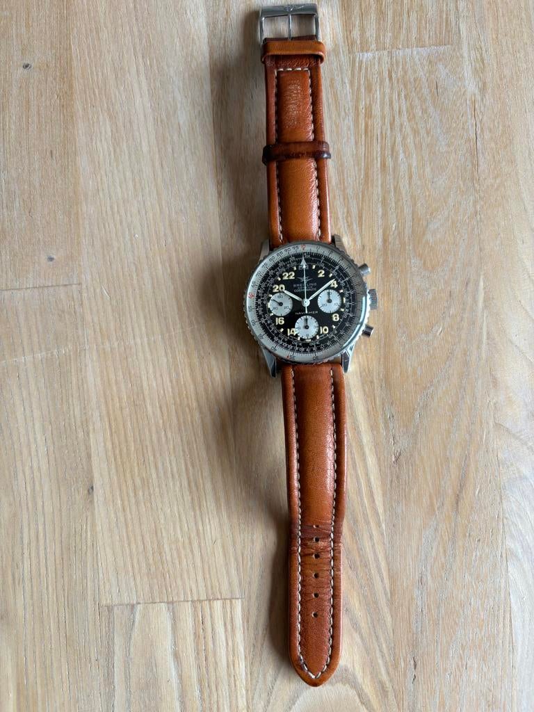 Breitling Cosmonaute Navitimer 24-uurs Horloge, Ophalen, Leer, Staal, Breitling
