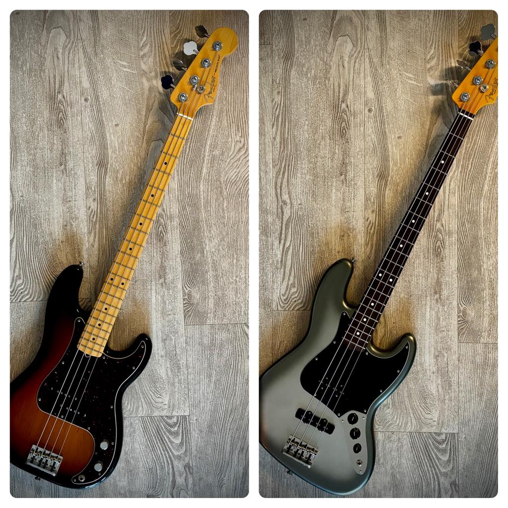 Fender Am Pro Precision bass & Fender Am Pro II Jazz bass, Ophalen, Zo goed als nieuw