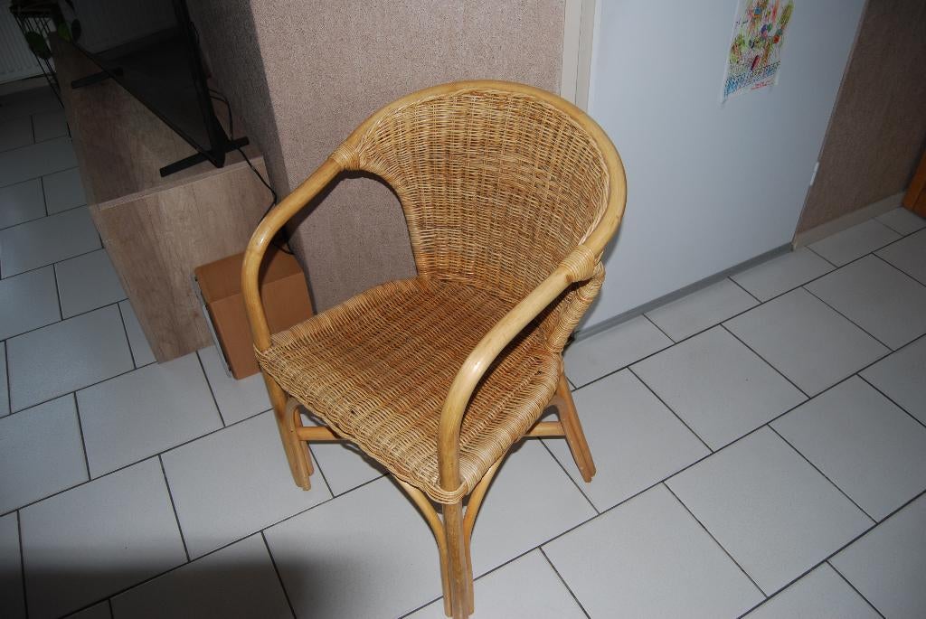 Rieten fauteuil, Ophalen, Gebruikt, 50 tot 75 cm, Riet of Rotan