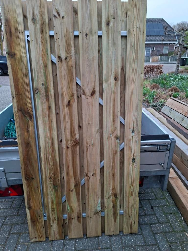 Schuttingdeur.poortdeur  nieuw 100x195 met stalen frame, Ophalen, Nieuw, 100 tot 150 cm, 150 tot 200 cm