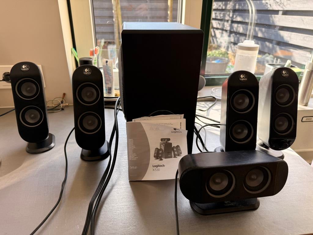 Logitech X-530 surround systeem, Ophalen, Gebruikt, Audiokanaal 5.1