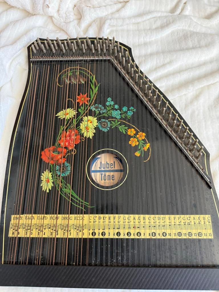 Jubel Töne citer met bloemen, Muziek en Instrumenten, Snaarinstrumenten | Overige, Ophalen, Gebruikt, Citer