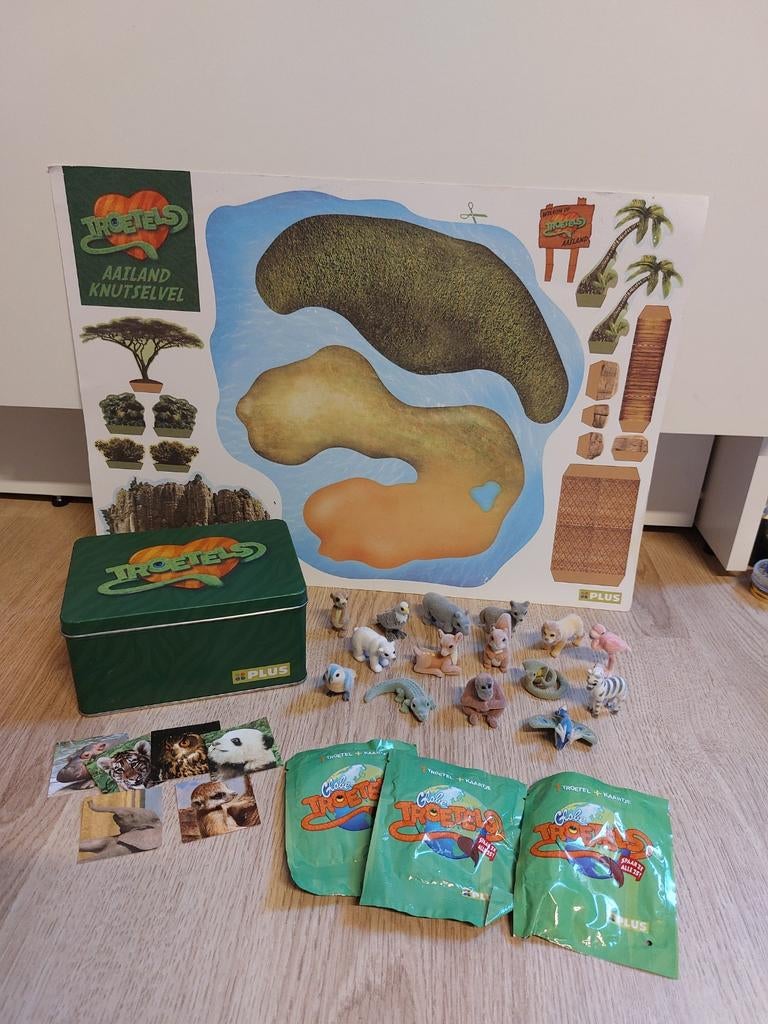 Troetels diertjes met blik en knutselvel aailand, Verzamelen, Ophalen of Verzenden