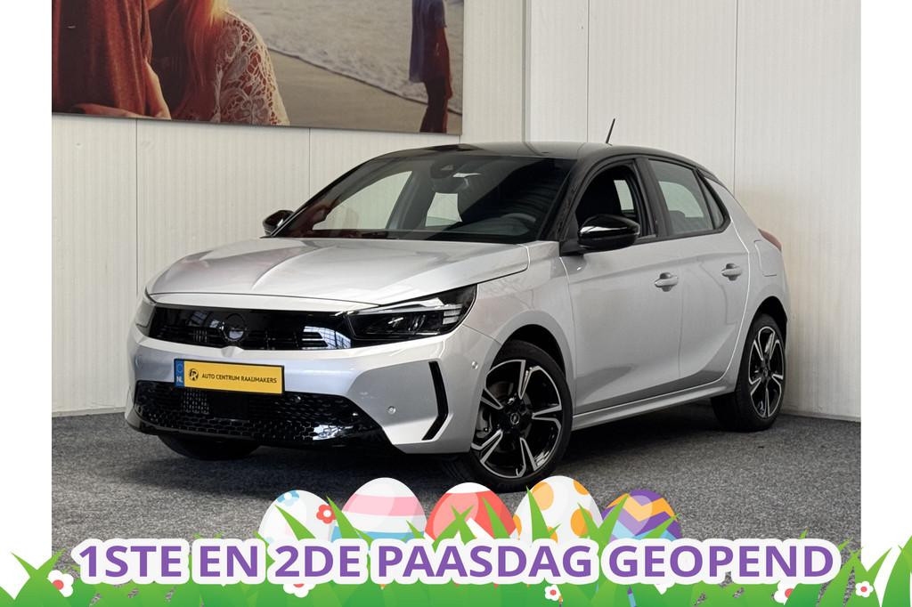Opel Corsa 1.2 TURBO GS NAVIGATIE VIA APPLE CARPLAY/ANDROID, Voorwielaandrijving, Stof, Gebruikt, Zwart
