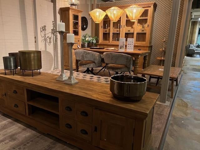 1e & 2e Paasdag OPEN– Nieuwe collectie & MEGA meubel outlet!, Met deur(en), Nieuw, Teakhout, 150 tot 200 cm