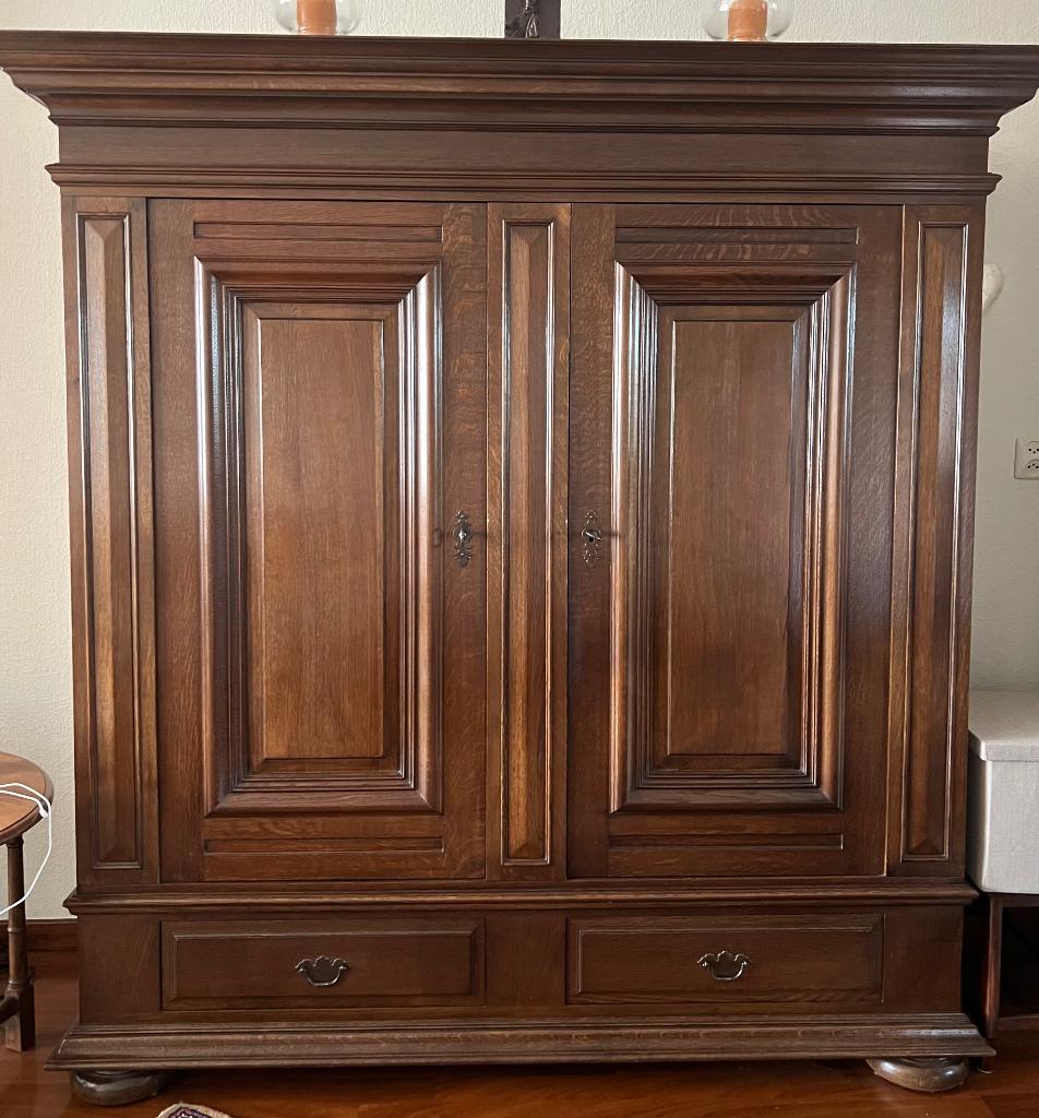 Prachtige vintage kast / servieskast / buffetkast  eikenhout, Eikenhout, Ophalen of Verzenden, Zo goed als nieuw, 150 tot 200 cm