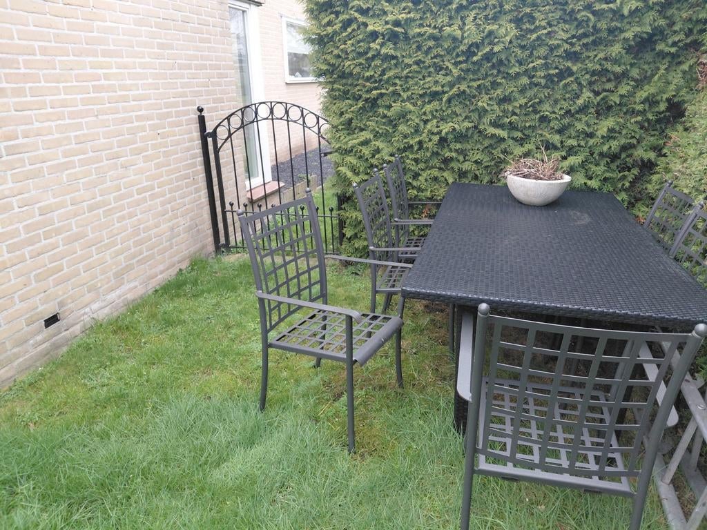 Metalen tuinstoelen met tafel, Tuin en Terras, Tuinsets en Loungesets, Ophalen of Verzenden
