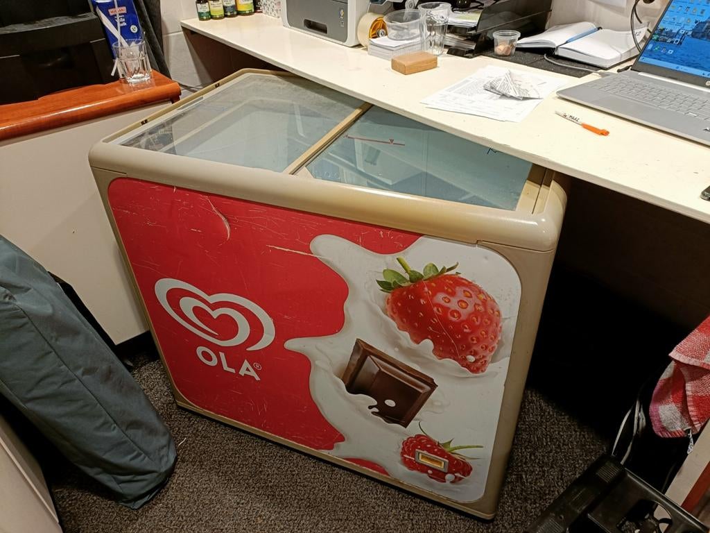 OLA vrieskist met schuifdeksel, Witgoed en Apparatuur, Vriezers en Diepvrieskisten, Vrieskist, Gebruikt, Ophalen, 85 tot 120 cm