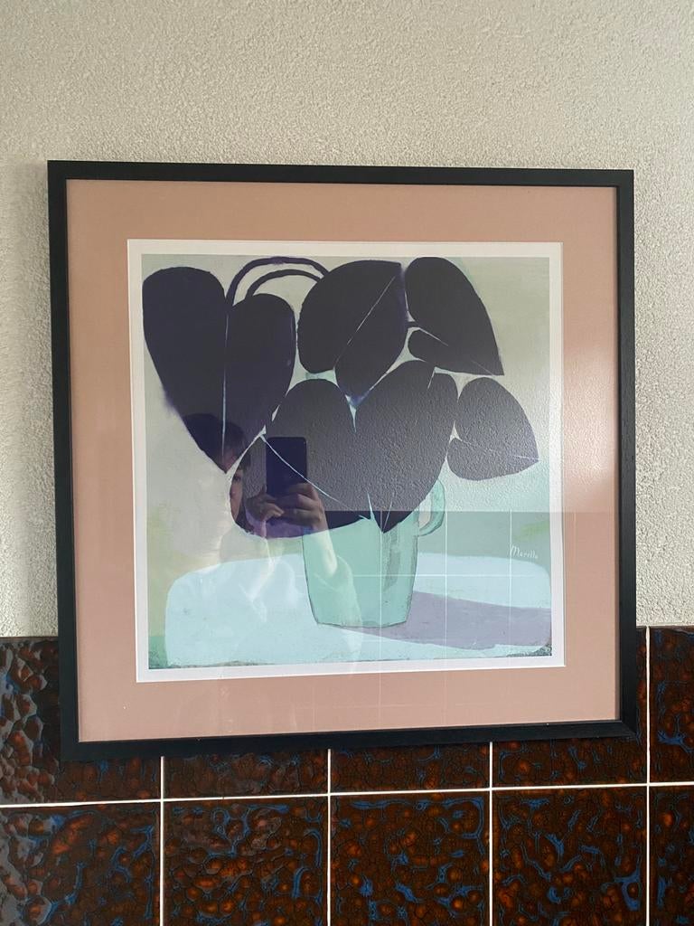 Prent in passe-partout 50x50cm, Ophalen, Minder dan 50 cm, 50 tot 75 cm, Metaal of Aluminium